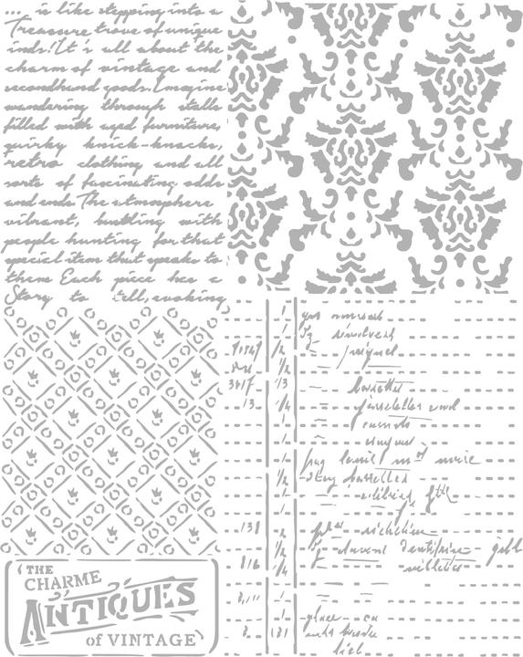 Image du produit Stamperia Pochoir "Brocante Antiques -Mixed Patterns", 20 x 25 cm