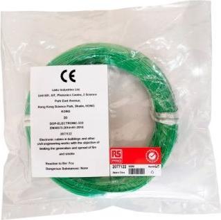 Produktbild Rs Pro Schaltdraht / 0,08 mm², 28 AWG Kupfer versilbert, Grün ETFE isoliert, 50m (50 m)
