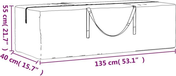 Image du produit VidaXL Sac pour sapin de Noël Noir 135x40x55 cm Polyéthylène (55 cm)