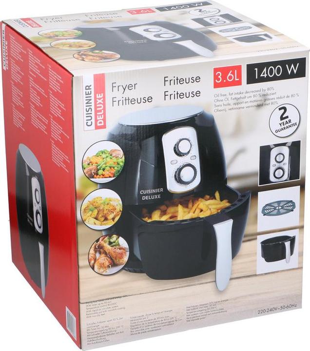 Image du produit Cuisinier Deluxe Airfryer 3,6L 1400W Swiss plug (Prise UE)
