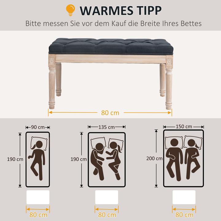 Actual product image Homcom Bed bench with button stitching (40 cm)
