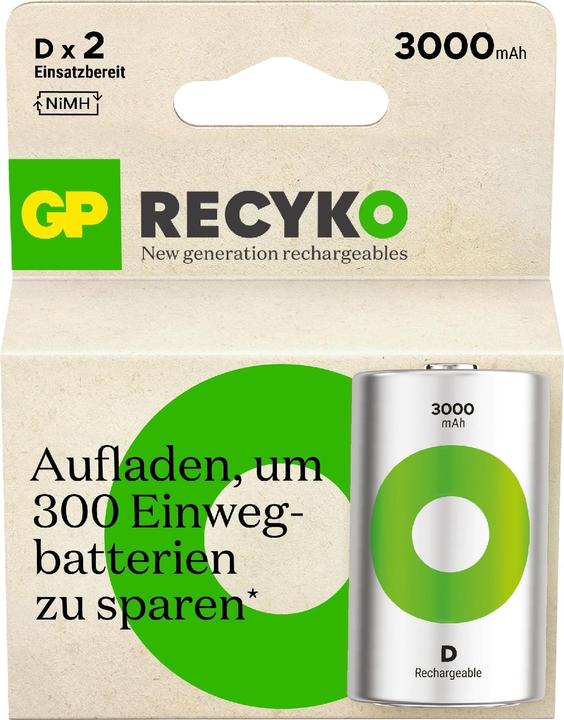Produktbild GP Batteries Recharable batteries others (2 Stk., D, 3000 mAh)
