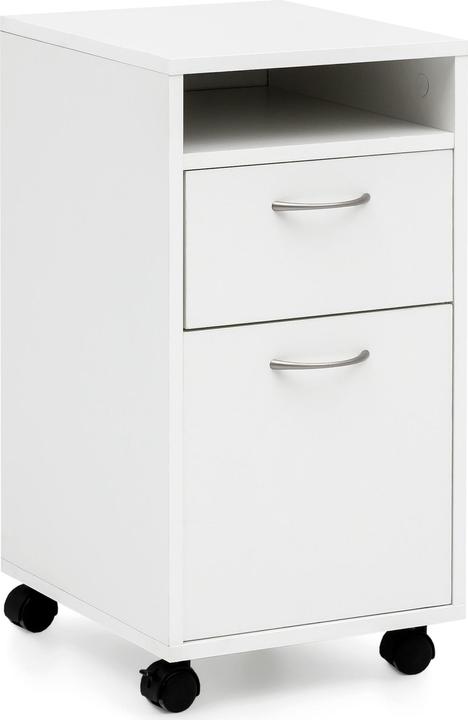 Image du produit FineBuy Caisson roulant en bois plaqué blanc (38 x 33 x 63 cm)