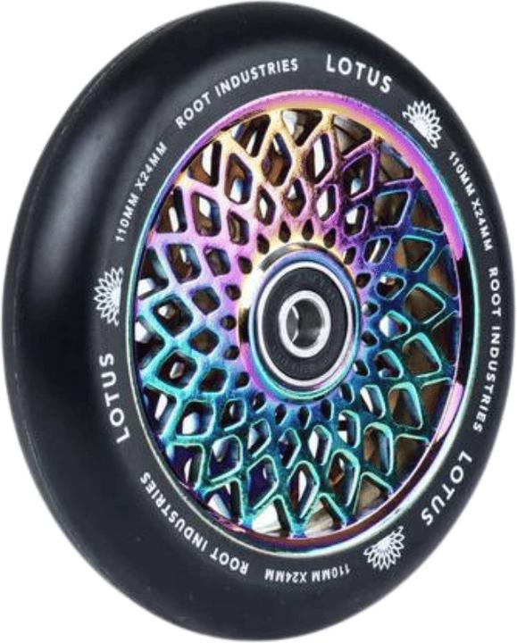 Produktbild Root Industries Root Lotus 110mm Wide Pro Scooter Wheels - Rocket Fuel Core - Black PU (24 mm)