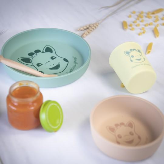 Actual product image Sophie la girafe Children's tableware set silicone 4-piece