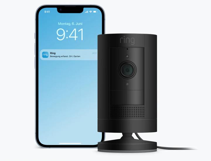 Actual product image Ring Stick Up Cam Plug-In - Black (1920 x 1080 Pixels)