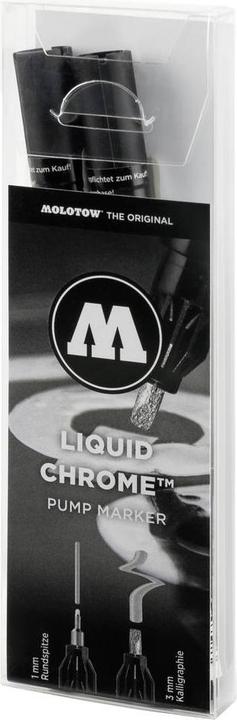 Produktbild Molotow Liquid Chrome Marker Calligraphy Set (Rundspitze 1,0mm und Kalligrafiespitze 3,0mm, Spezialt (Schwarz, 3 mm, 2 x)