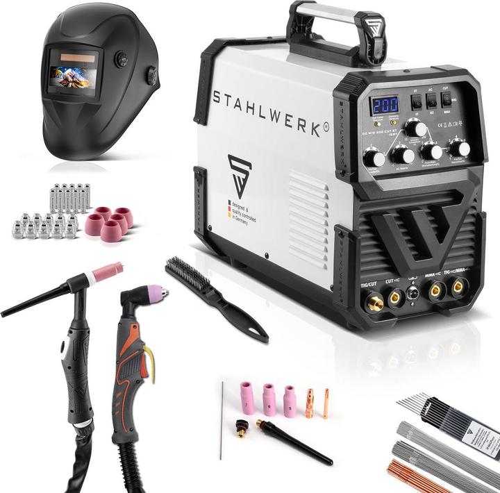 Produktbild Stahlwerk Schweissgerät AC DC Wig 200 ST IGBT mit Plasmaschneider Vollausstattung