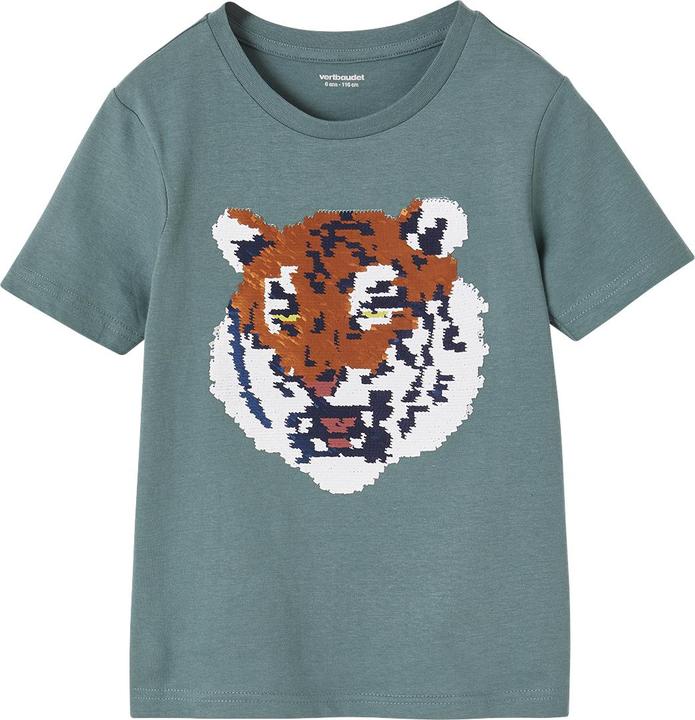 Vertbaudet Jungen T-Shirt mit Wende-Pailletten Oeko-Tex