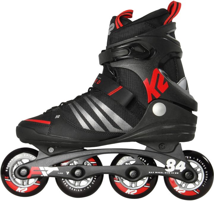 Actual product image K2 F.I.T. 84 Speed Alu Man Inline Skates (Size: 42.0 (US=9.0), black/red) (42)