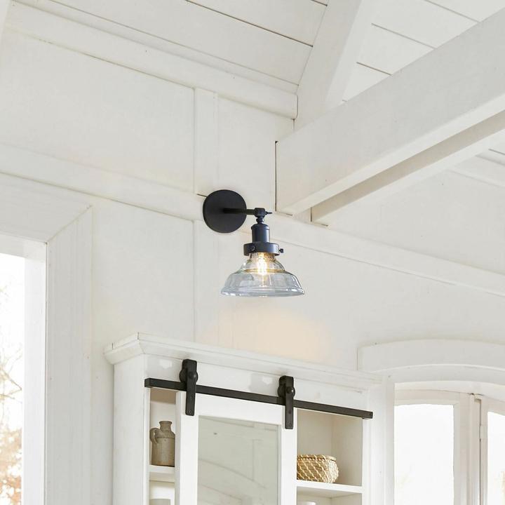 Actual product image Loberon Wall lamp Manel black/clear (E27)