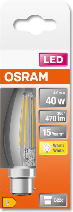 Produktbild Osram Led Retrofit Classic B (B22d, 4 W, 470 lm, 6 x, E)
