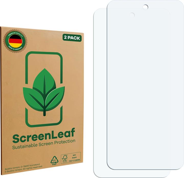 Productafbeelding ScreenLeaf Schutzfolie nachhaltiger Displayschutz Display Schutz Folie Klar Transparent (2 Stuk, Samsung Galaxy A34 5G)