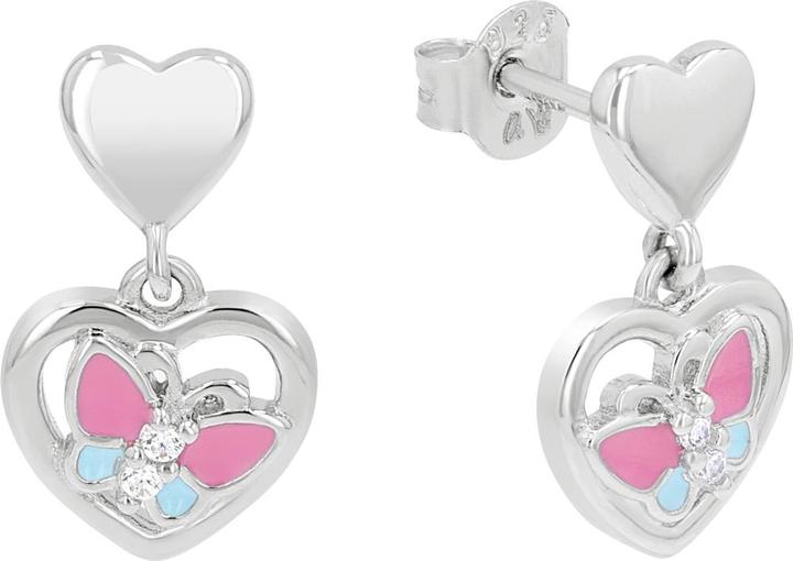 Prinzessin Lillifee Ohrschmuck für Mädchen, 925 Sterling Silber, Zirkonia synth. | Herz (Silber 925)