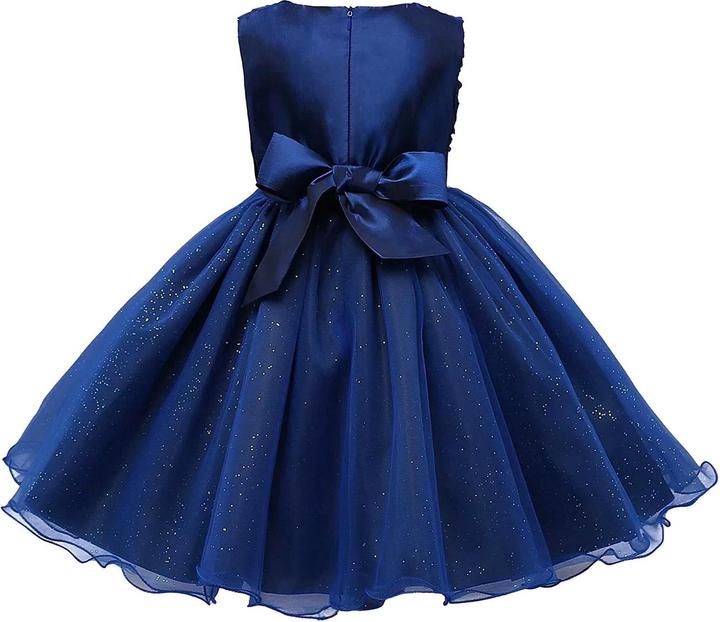 JTI Abendkleid mit Schleife und Blumen - Blau (140) (140)