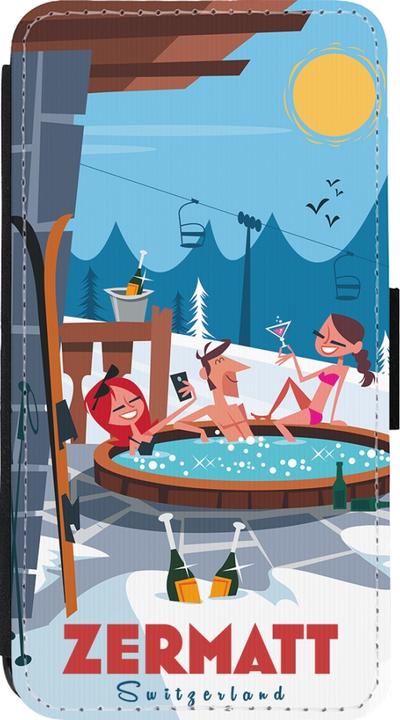 Image du produit PhoneLook Coque Wallet noir Zermatt Mountain Jacuzzi (Apple iPhone 13 mini)