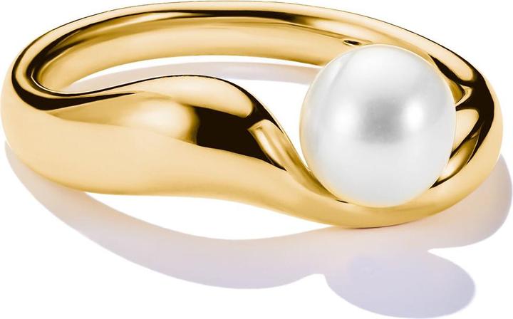 Immagine prodotto Thomas Sabo Ring mit Perle Natural Beauty vergoldet (56, 925 Argento)
