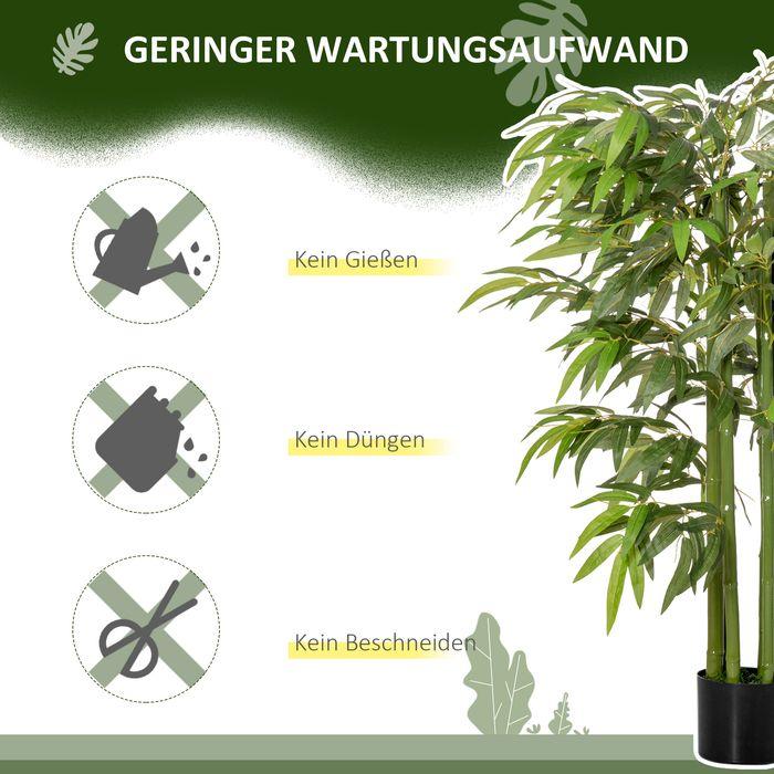 Image du produit Swisshandel24 Künstliche Bambus gross 140 cm Kunstpflanze, künstliche Pflanzen im Topf (140 cm)