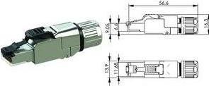 Image du produit Telegärtner Connecteur, TP/RJ45, raccordable sur site, CAT6A, MFP8-IE T568B, diamètre de câble 5.5-10mm