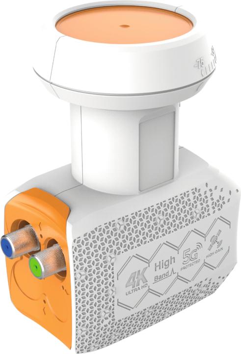 Produktbild TechniSat UNIX Twin LNB Low Noise Block downconverter (LNB) Orange, White (Twin LNB, 40mm)