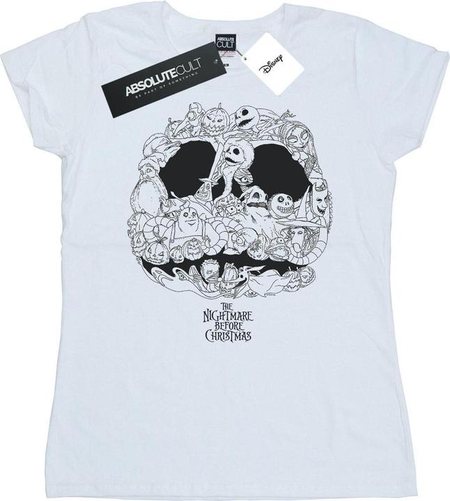 Actual product image Disney Womens/Ladies Nightmare Before Christmas Jack Skellington Jack-O-Lanterns Cotton T-Shirt (S)