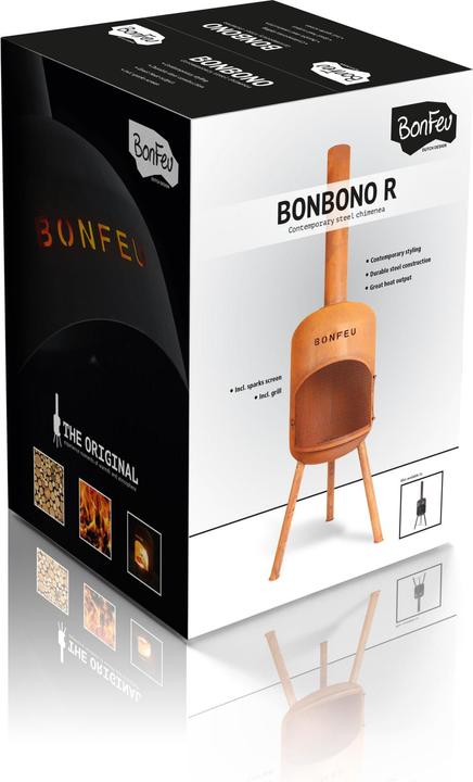 Actual product image Bonfeu BonBono Roest Tuinhaard - L 45 x W 45 x H 165 cm - Staal - bruin - Tuinhaard - Terrasverwarming - Te