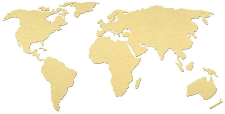 Trenddeko Carte du monde 3D à effet doré