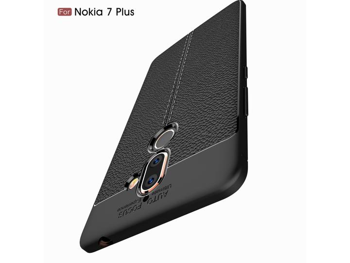 Produktbild Screenguard Nokia 7 Plus Hülle Leather Design TPU Cover (Nokia 7 Plus)