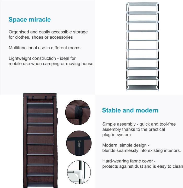 Actual product image Intirilife Faltbarer Stoffschrank (58 x 28 x 170 cm)