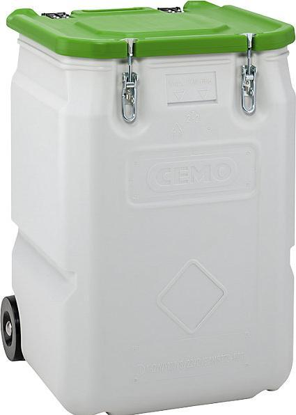 Cemo Gefahrgut-Box mobil Box grau Deckel grün 250 Liter