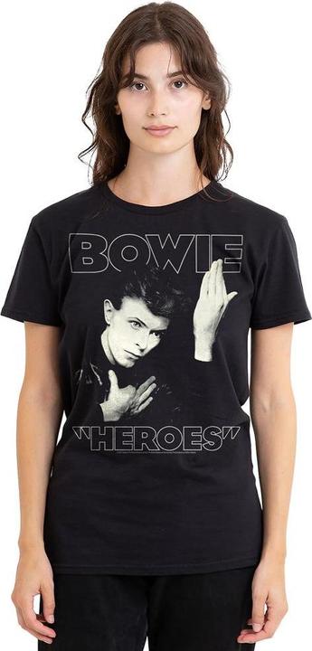 Actual product image David Bowie Unisex Adult Heroes Cover T-Shirt (L)
