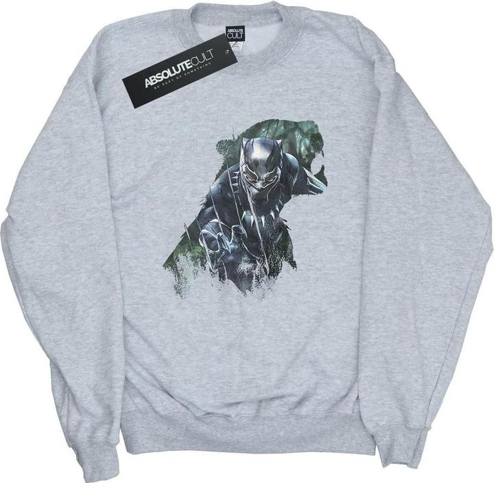 Immagine prodotto Felpa in cotone con silhouette selvaggia di Black Panther (M)