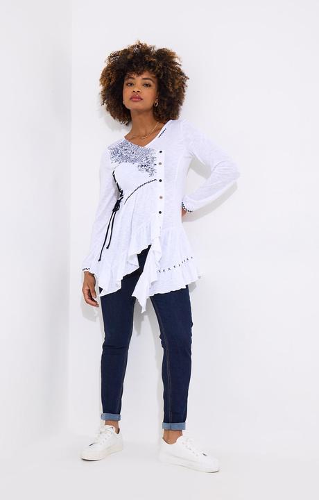 Image du produit Joe Browns Frilly Embroidered V-Neck Tunic (40)