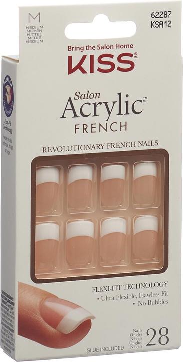 Produktbild KISS Salon Acrylic French Nails - Rumour Mill (Kunstnägel, Weiss, Transparent)