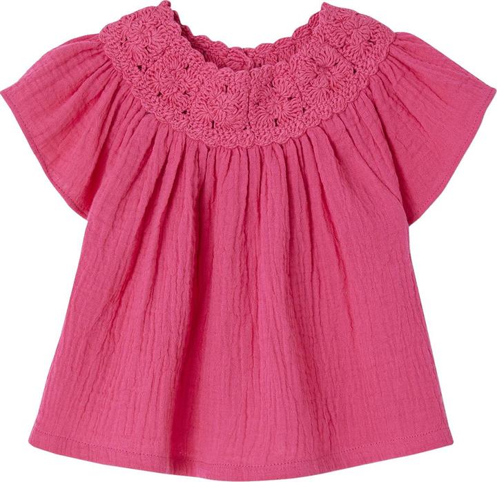 Actual product image Vertbaudet Girls' baby blouse with crochet lace (68)