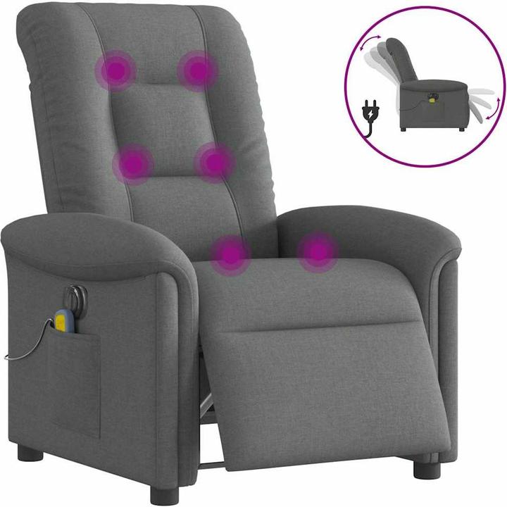 Actual product image VidaXL Massage chair electric dark grey fabric