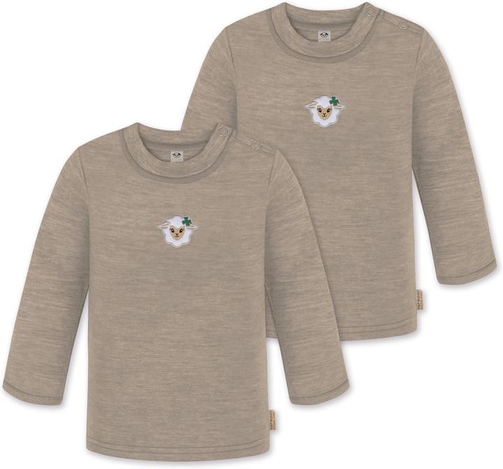Normani 2er Pack Baby Merino Longsleeve „Taupo" - 9465