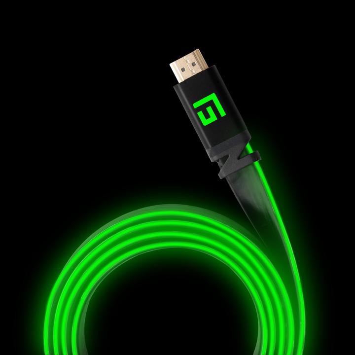 Actual product image Floating Grip HDMI Cable High Speed 8K/60Hz LED 1.5m green (1.50 m, HDMI)