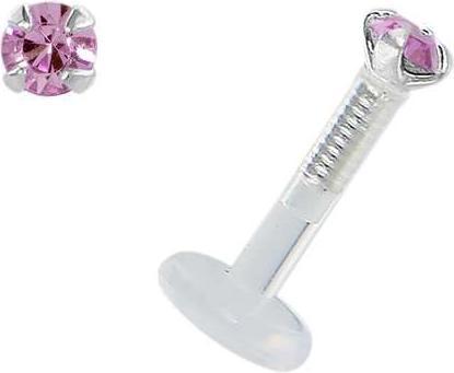 Produktbild Bijouteria Piercing für Lippe/Tragus (Bioplast, Silber 925, Swarovski Kristall)