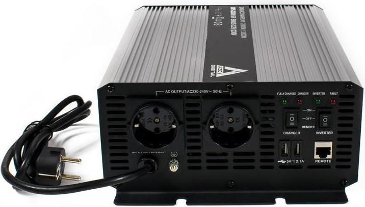 Actual product image Digital Uninterruptible Power Supply (UPS + AVR) AZO 12V UPS-2000SR Sine 2000W/1000W 12V/... (2000 VA, 1000 W, Line-interactive UPS)