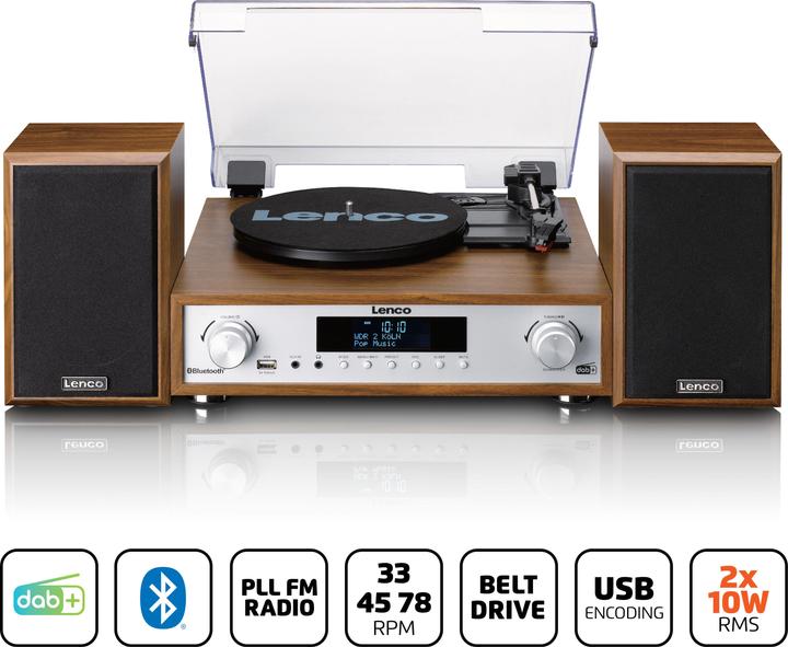 Immagine prodotto Lenco MC-160WD (Bluetooth, Giradischi, 2x 10 W)