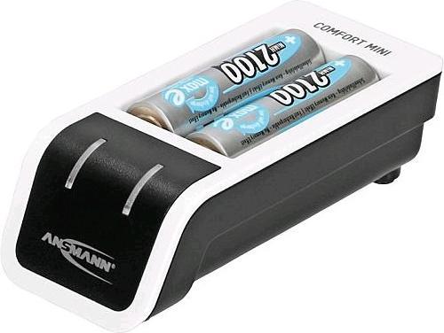 Produktbild Ansmann Comfort Mini Ladegerät inkl. 2 AA Mignon Akkus 2100 mAh (1 Stk., AA, AAA, 800.80 mAh, Akku)