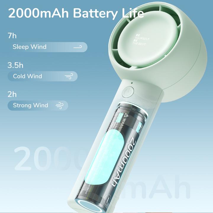 Actual product image Jisulife Handheld Fan Life5(2000nAh) green