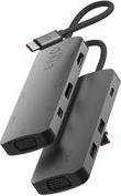 Produktbild LINQ Connects USB-C -> 1x HDMI, 1x DP, 1x miniDP, 1x VGA, 1x USB-C, 2x USB-A LQ48019 grey (USB-C, 7 Ports)