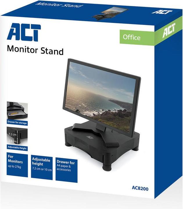 Actual product image Monitor stand with one drawer, adjustable height