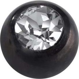 Immagine prodotto Bijouteria Chiusura piercing (Acciaio chirurgico 316L, Rivestimento PVD (nero), Cristallo premium)