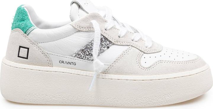 Produktbild D.a.t.e. D.a.t.e sneakers court platform in leather and suede white and green (42)