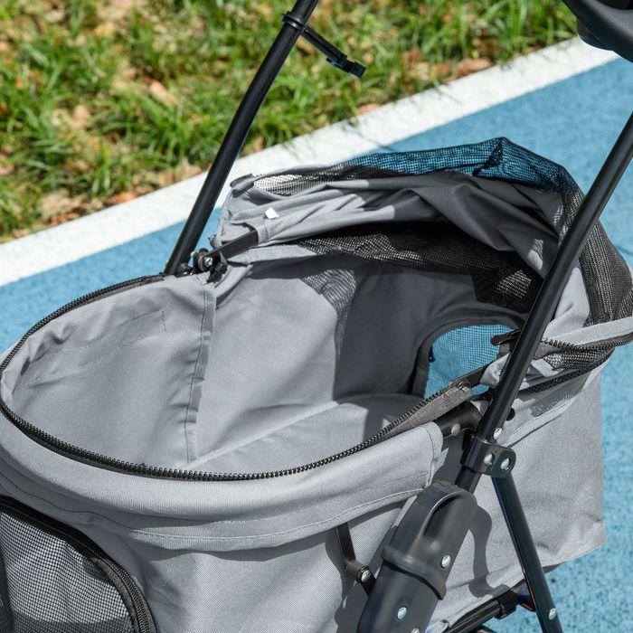 Produktbild Swisshandel24 Hundewagen Hundebuggy mit Klappfunktion Oxford Grau 67 x 45 x 96 cm (Hund, Faltbar)