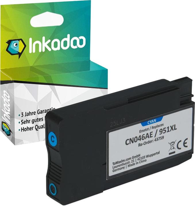 Immagine prodotto Inkadoo Inchiostri compatibili per HP CN046AE 950XL/951XL OfficeJet Pro 251 276 8100 8600 8630 8640 8660 (C)