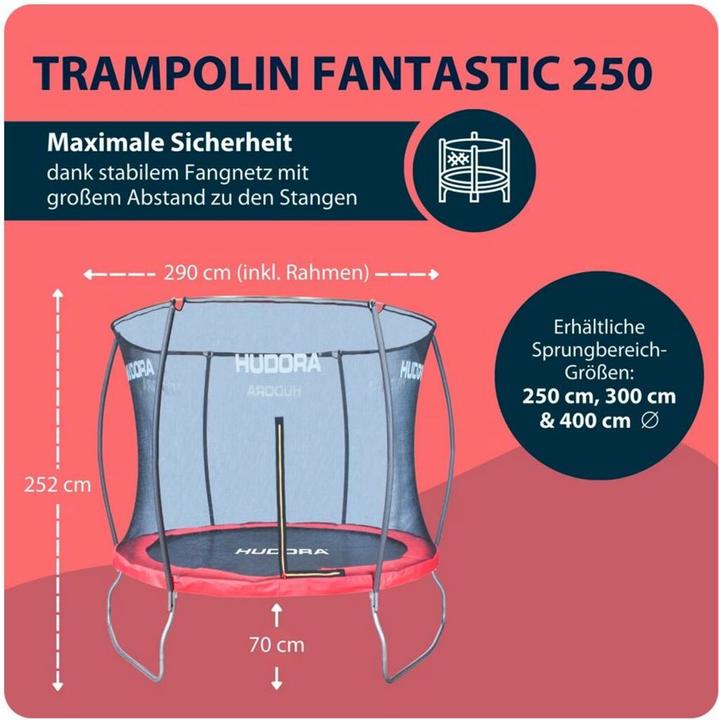 Image du produit Hudora Trampoline Fantastic 250V (250 cm)